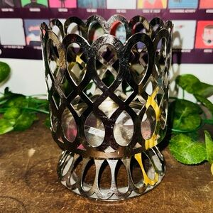 Bath and Body Works Three Wick Silver Candle Holder